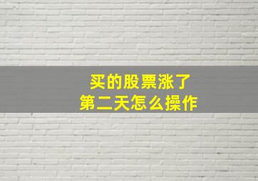 买的股票涨了第二天怎么操作