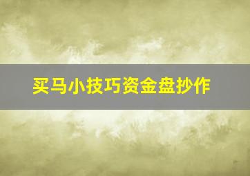 买马小技巧资金盘抄作