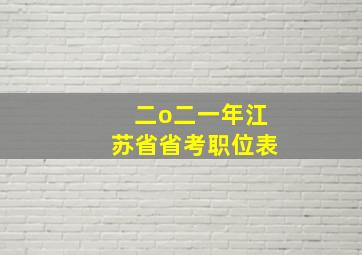 二o二一年江苏省省考职位表