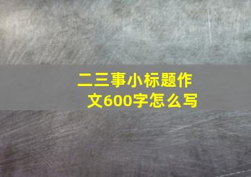 二三事小标题作文600字怎么写