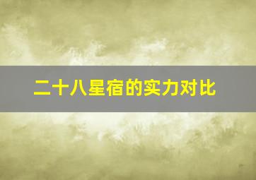 二十八星宿的实力对比