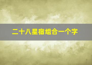 二十八星宿组合一个字