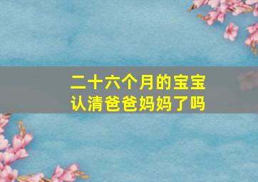 二十六个月的宝宝认清爸爸妈妈了吗