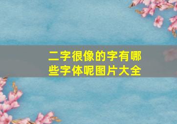 二字很像的字有哪些字体呢图片大全