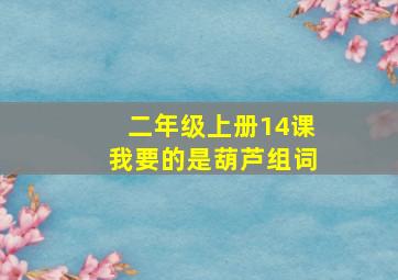 二年级上册14课我要的是葫芦组词