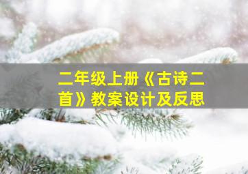 二年级上册《古诗二首》教案设计及反思