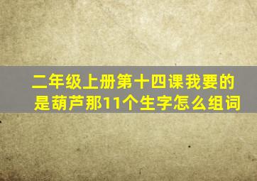 二年级上册第十四课我要的是葫芦那11个生字怎么组词