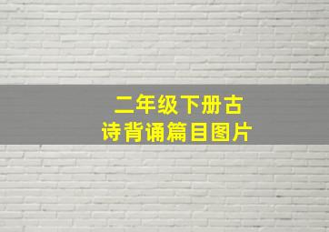 二年级下册古诗背诵篇目图片