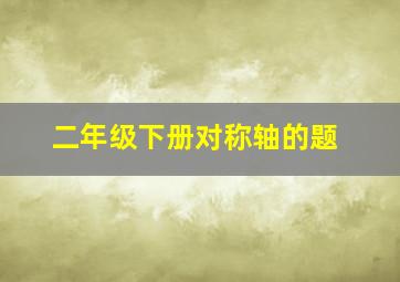 二年级下册对称轴的题