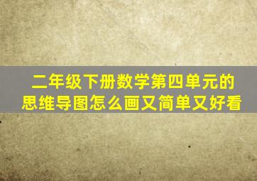 二年级下册数学第四单元的思维导图怎么画又简单又好看