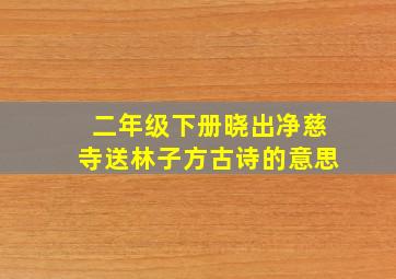 二年级下册晓出净慈寺送林子方古诗的意思