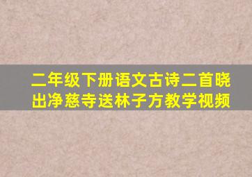 二年级下册语文古诗二首晓出净慈寺送林子方教学视频