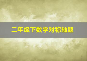 二年级下数学对称轴题