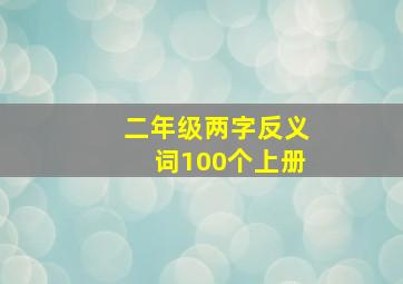 二年级两字反义词100个上册