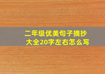 二年级优美句子摘抄大全20字左右怎么写