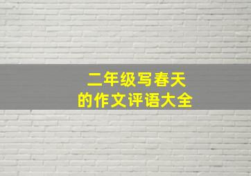 二年级写春天的作文评语大全