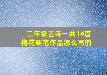 二年级古诗一共14首梅花硬笔作品怎么写的