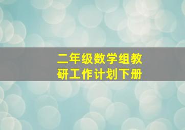 二年级数学组教研工作计划下册