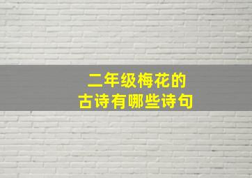 二年级梅花的古诗有哪些诗句