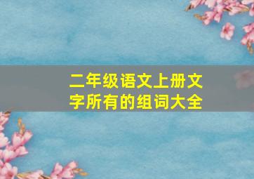 二年级语文上册文字所有的组词大全