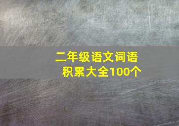 二年级语文词语积累大全100个