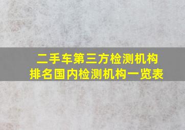 二手车第三方检测机构排名国内检测机构一览表