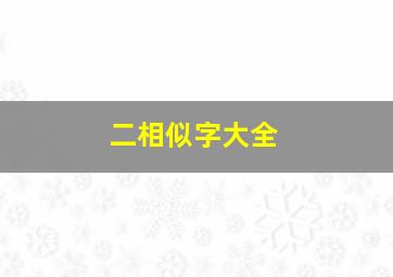 二相似字大全