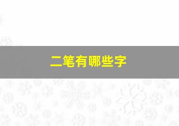 二笔有哪些字