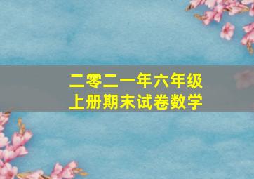 二零二一年六年级上册期末试卷数学