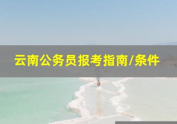 云南公务员报考指南/条件