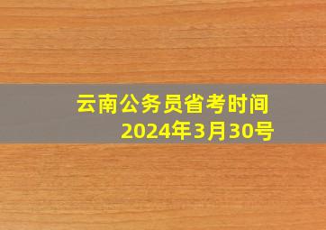 云南公务员省考时间2024年3月30号