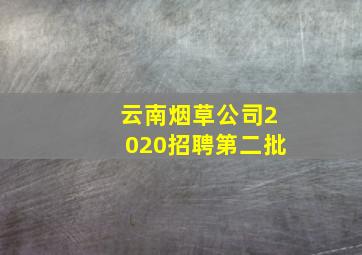 云南烟草公司2020招聘第二批