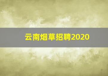 云南烟草招聘2020