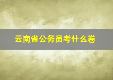 云南省公务员考什么卷