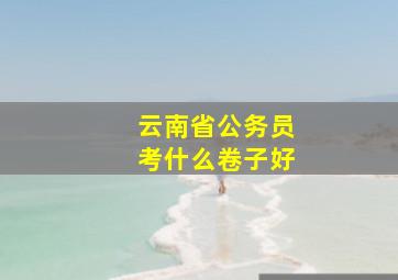 云南省公务员考什么卷子好