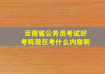 云南省公务员考试好考吗现在考什么内容啊