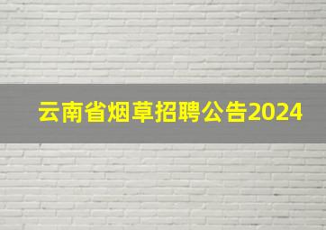 云南省烟草招聘公告2024