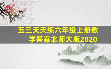 五三天天练六年级上册数学答案北师大版2020