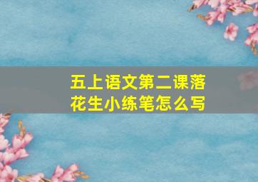 五上语文第二课落花生小练笔怎么写