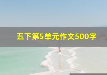 五下第5单元作文500字