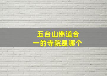 五台山佛道合一的寺院是哪个