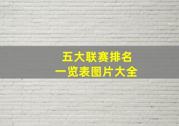 五大联赛排名一览表图片大全