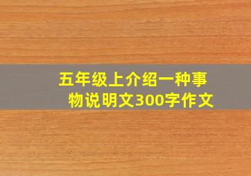 五年级上介绍一种事物说明文300字作文