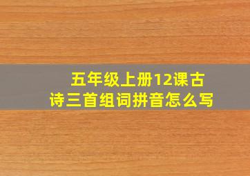 五年级上册12课古诗三首组词拼音怎么写