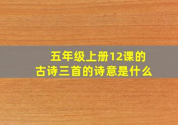 五年级上册12课的古诗三首的诗意是什么