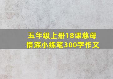 五年级上册18课慈母情深小练笔300字作文