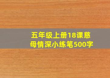 五年级上册18课慈母情深小练笔500字