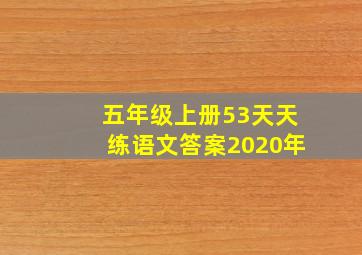 五年级上册53天天练语文答案2020年