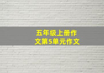 五年级上册作文第5单元作文