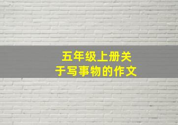 五年级上册关于写事物的作文